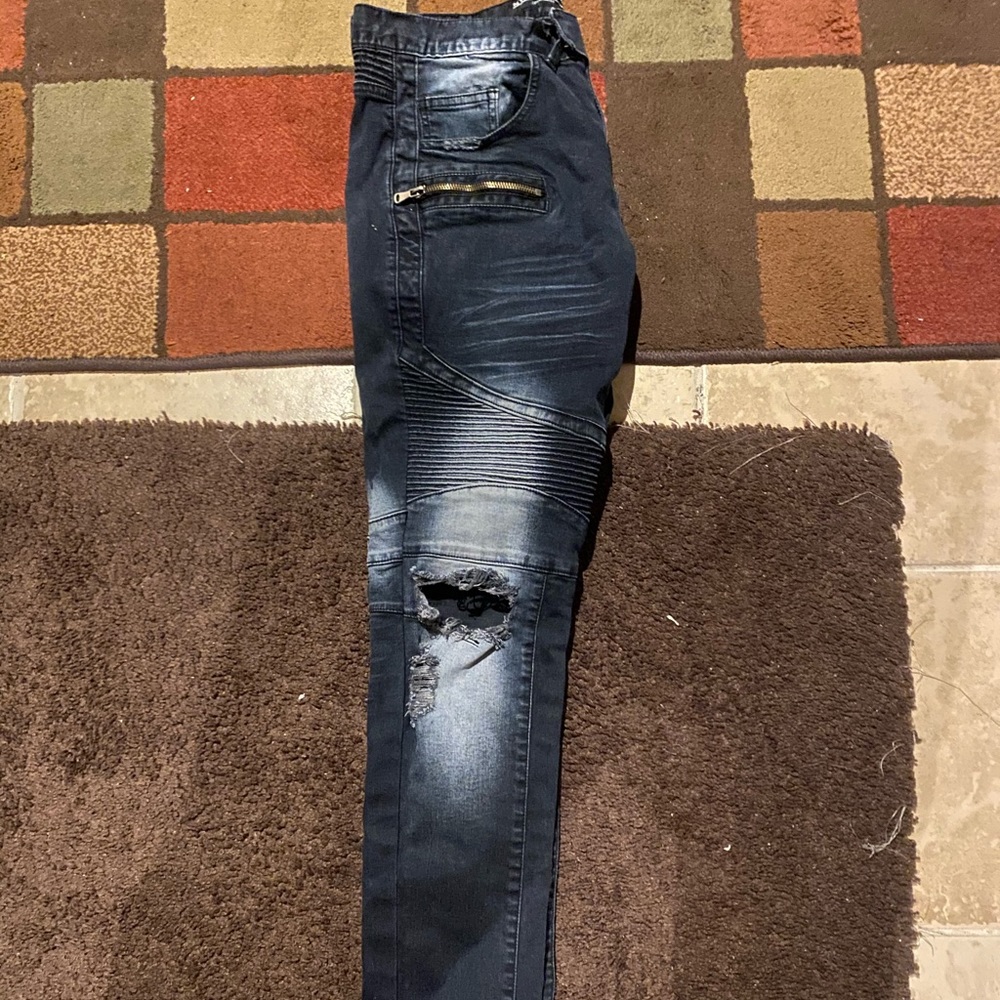 Denim Biker Skinny Jeans